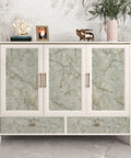Cabinet decorated with Green Marble Vinyl Contact Paper Peel And Stick For Cabinets And Countertops Waterproof Self Adhesive Covering