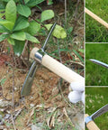 Double Headed Stainless Steel Pick Axe And Mattock With Wooden Handle in use for planting and soil loosening in garden