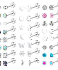 Hypoallergenic Titanium Earrings Set For Women 23 Pairs Lightweight Tarnish Resistant Everyday Wear Featuring Classic And CZ Styles Ideal For Sensitive Ears And All Day Comfy. silver flat back studs