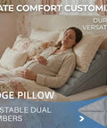 Chillax With This Awesome Adjustable Inflatable Wedge Pillow From Boyd Sleep, featuring a blue pillow with dual chambers.