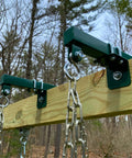 Back-To-Back Dual Glider Swing For Swing Sets Heavy Duty Two Person Tandem Swing With Adjustable 18 Inch Steel Hangers