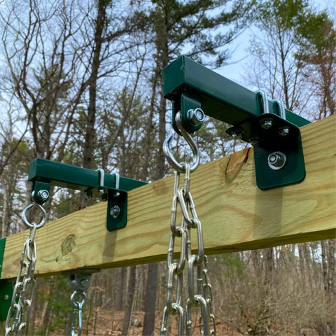 Back-To-Back Dual Glider Swing For Swing Sets Heavy Duty Two Person Tandem Swing With Adjustable 18 Inch Steel Hangers
