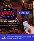 LED Open Sign For Windows And Doors Large 23 By 14 Inch Red And Blue Light Up Open Sign For Shops with remote control