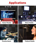 High Density Acoustic Foam Soundproofing Wedges For Walls And Studio Banish Noise Like A Pro With Fire Resistant Design Hella Effective Noise Absorbing Treatment Black 1 Inch Thick 12 Pack Sonic Sanctuary in home theater and music studio.