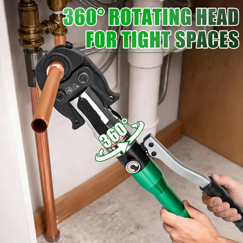 Copper Tube Fitting Crimp Tool With One Half Inch Three Quarter Inch And One Inch Jaw For ProPress copper fittings used in plumbing
