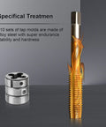 Heavy Duty Metric Tap and Die Set M2 to M18 With Case and Full Accessories, 45 Steel Construction shown with tap and dies