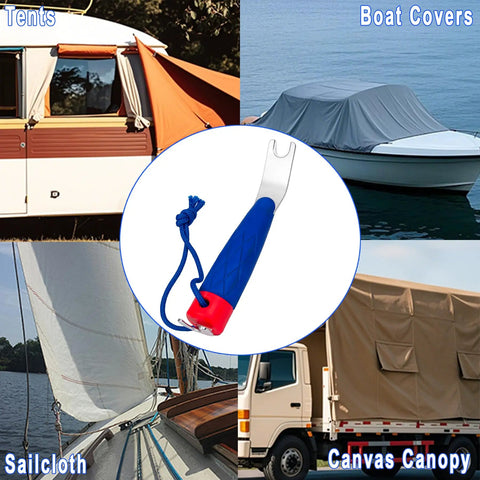Top Snapper Tool for Boat Canvas Snaps and Cover Fastening against various tents, boat covers, sailcloth, and canvas canopy.