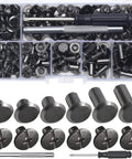 Premium 110 Set Chicago Screws And Leather Rivets Assorted Binding Fasteners For DIY Leather Craft Belts Bags And Shoe Repair Dang Tough Boss quality carbon steel hardware kit with assorted pieces.