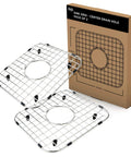 Heavy Duty Stainless Steel Sink Grids 13 5/8 By 11 5/8 Inches, 2 Pack Center Drain Hole Rust Resistant Kitchen Sink Protectors with Box