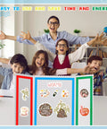 Back To School Science Fair Board Supplies Kit With 100 Pcs Essentials, 80 Scalloped Bulletin Borders, And 20 Printable Adhesive Project Papers with children in classroom