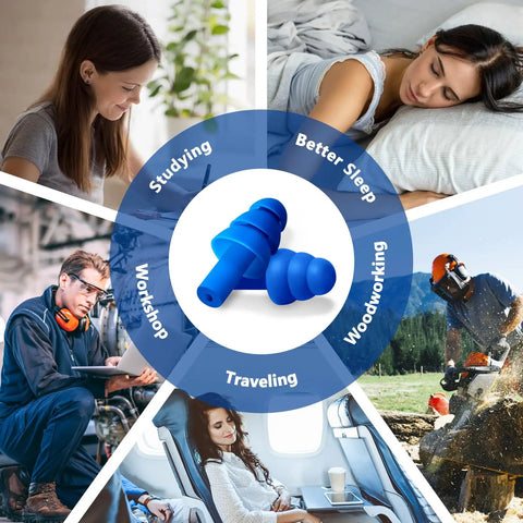 50 Pairs Reusable Silicone Ear Plugs With NRR 32dB For Sleeping Snoring Swimming And Noise Blocking All Night Comfort Waterproof