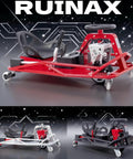 Electric Drift Kart For Adults With 360 Degree Spin, Indoor Outdoor Racing Go Kart, Top Speed Up To 12 MPH And Up To 40 Minutes Of Run Time, 36V Battery Powered Red Drifting Cart with safety guardrail visible, shown in red, white, and black colors.