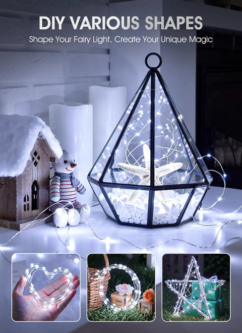 USB Fairy Lights 66 Feet With 200 LEDs Remote Control And Timer Waterproof 8 Modes For Indoor Outdoor Decor around decor items