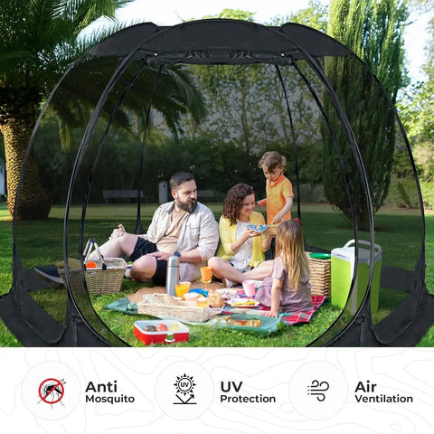 Effortless Pop Up House Tent With Outdoor Screen Room No Fuss Quick Setup UV Resistant Canopy Tent That Opens In Seconds