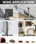 Extra Fine Steel Wool Mice Control 65Ft 0000 Barrier in use around holes, attic vents, wall cracks, and pipes with pest prevention.
