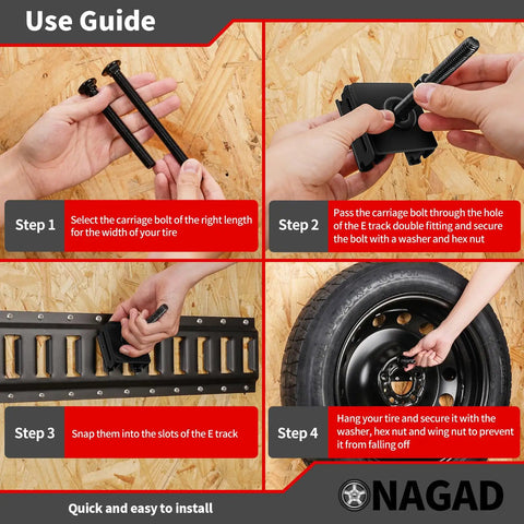 Use guide for Spare Tire Holder Mount For Trailer E Track System With Upgraded Double Fittings installation process.