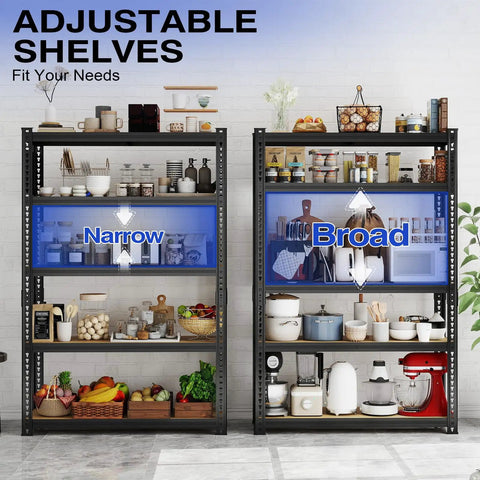 Beefy 78 Inch Heavy Duty Garage Storage Shelves With 2200 Lbs Capacity, Steel Shelving Unit For Basement, Warehouse, Pantry And Kitchen, 78 H X 40 W X 16 D Metal Shelves For Maximum Vertical Storage, adjustable narrow and broad shelves in kitchen