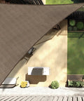 8 By 8 By 11 Foot Triangle Sun Shade Sail Canopy For Outdoor Patio Backyard Deck Garden Brown Durable Breathable UV Blocking Shade Cloth