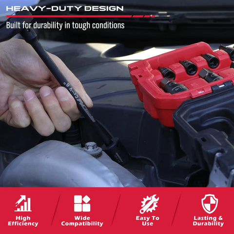 Pro Grade All In One 73 Piece Hex Torx Impact Socket Set with deep and shallow sockets in use for auto repairs