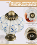 Smooth Operation Vintage Ivory And Blue Ceramic Cabinet Knobs Bang For Buck 12 Pack Drawer Pulls With Quick Install Screws for dresser shown.
