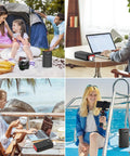 People using Go To 88Wh Portable Power Station With 24000mAh Battery For Camping And Home Use, 110V/65W AC Outlet in outdoor settings.