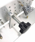 Heavy Duty Knife Beveling Jig With No Sweat Adjustment And Built Like A Tank 7075 Aluminum Body detail of adjustment knob and springs