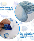 Close-up of Glow In The Dark Ocean Wall Decals Set with Sea Life Stickers being peeled and showing waterproof texture.