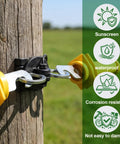 10 Piece T Post Gate Hook Set For Electric Fence High Tensile Ranch Farm And Property Heavy Duty Eyelet and Pin Lock in use