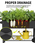 Two Pack 32 Inch Tall Raised Garden Beds With Wheels Dual Drainage System Planter Box for Backyard Patio