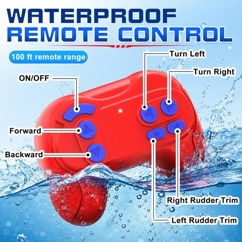 Red waterproof remote control for Remote Control Shark Toy For Kids Rad Totally Dual Motors RC Shark With Waterproof Remote LED