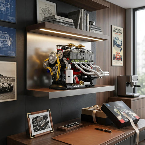 V8 Engine Model Kit For STEM Builders A Real Hands On Build And Drive Display With Full Internal Motion View And Dual Mode Operation on shelf