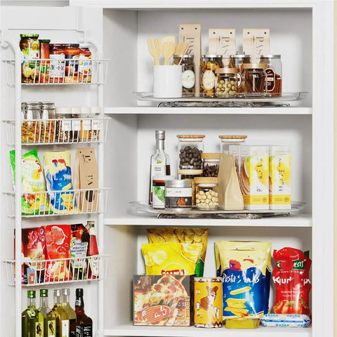 Lazy Susan Organizer For Refrigerator And Kitchen Turntable 14.56 Inch By 11 Inch Condiment Storage Fridge Organization Pantry Cabinet Countertop Organizer Grab And Go Rotating Shelf Requires Over 15.5 By 12 Inch Clearance in pantry shelf with snacks and jars
