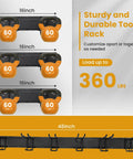 48 Inch Heavy Duty Wall Mounted Tool Organizer Rack With Three Rails And Six Adjustable Double Hooks for tools