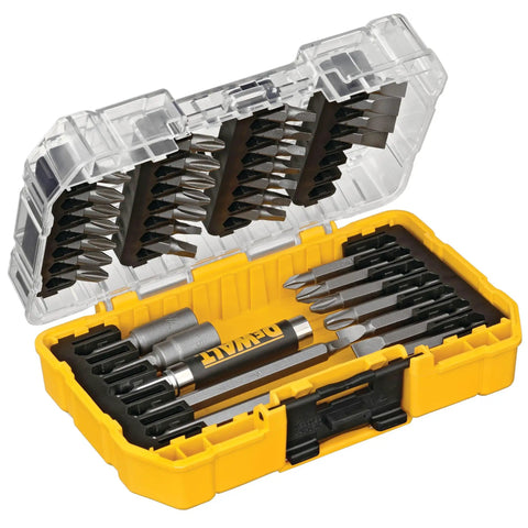 37-Piece Screwdriver Bit Set With Phillips And Slotted Bits, Power Bits, Square Recess Bits, in an open case