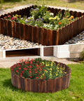 Flexible Garden Edging Kit Three Pack No Tools Required 11.8 Ft Total Length Easy Bend Wooden Border with flowers
