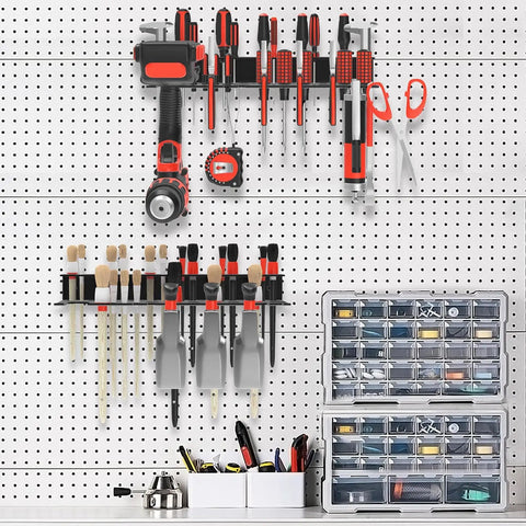 Metal Screwdriver Organizer Wall Mount Plier Holder Hammer Rack for Garage Workshop Workbench Black 1 Pack Durable Metal Tool Storage Rack.