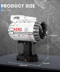 Hands On Electric Turbofan Engine Model Kit With Motor For STEM, 11.42 inch height, 1813 Pcs Aircraft Engine Building Set