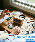 Person assembling DIY clock with Six Pack 6V DC Gear Motors 5RPM Slow Speed High Torque Micro Gearbox on wooden desk.