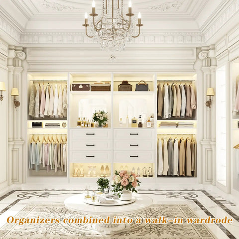 Straight Up Dream Closet Setup Modular Storage Organizer With Drawers And Full Length Mirror White Closet Rack System For Bedroom Hassle Free Tool Free Assembly Game Changer For Any Space