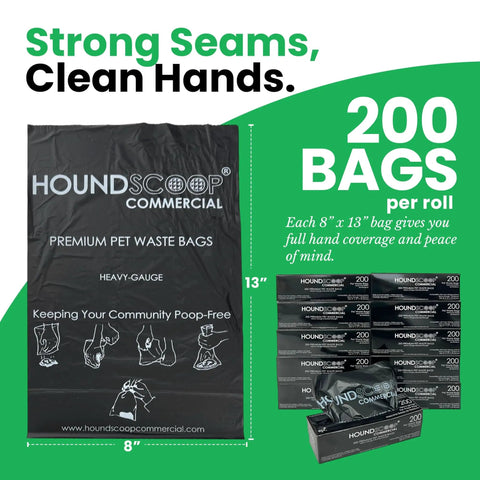 Bulk Pack Of 2000 Pet Waste Bags In Roll Format, Heavy Duty Pro-Grade Dog Poop Bags For Parks, HOAs And Residential Use