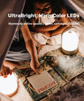 Child reading under tent lighted by Kin Portable Cordless Lantern Table Lamp With USB Rechargeable 4000mAh Battery For Indoor And Outdoor Lighting Kids Bedroom Lamp Easy Three Step Touch Dimmable UltraBright LED.