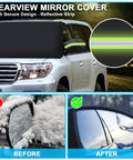 Heavy Duty Windshield Cover For Ice And Snow on SUV with side mirror protector before and after snow removal