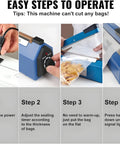 Easy operation steps for 16 Inch Manual Heat Sealer With 8 Adjustable Heat Levels For Plastic Bags Shrink Wrap Bag Sealer