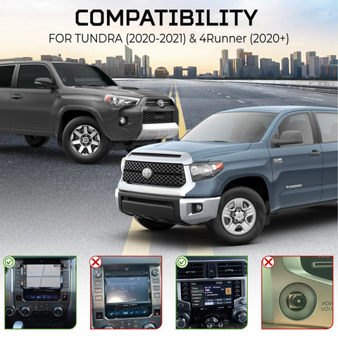 Radio Knob Replacement Kit For 2nd Gen Toyota Tundra 2020 2021 And 5th Gen 4Runner 2020 2024 Matte Black ABS Plastic compatibility