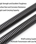 T20 Trapezoidal Lead Screw 20mm Diameter 4mm Pitch 70mm Length With Matching Nut Rock Solid Black Oxide Steel close-up image showcasing features.