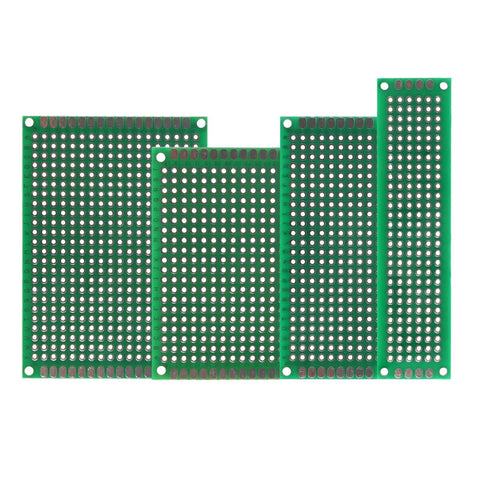 Set of four double-sided PCBs from Over 800 Pieces DIY Electronics Kit With Double Sided PCBs, 3mm And 5mm LED Diodes, Resistor Pack