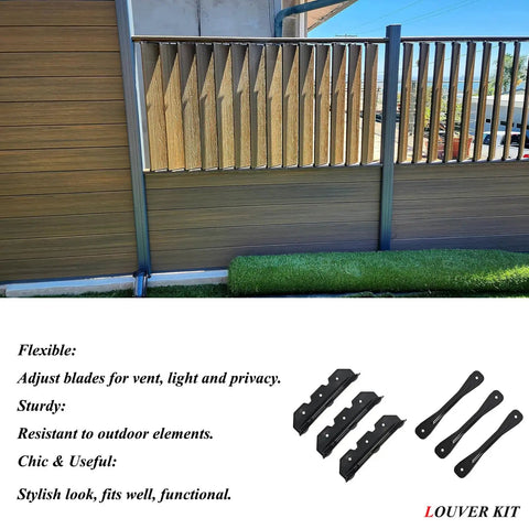 Heavy Duty Tough As Nails Steel Louver Pergola Kit With Powder Coated Brackets And Actuators For Deck Sunblind System shown on deck