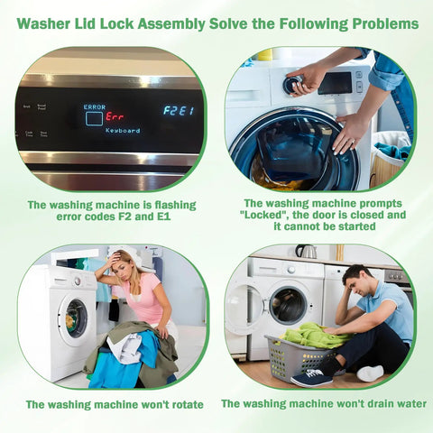 Heavy Duty Washing Machine Lid Lock Assembly Replacement For Whirlpool Maytag Kenmore Amana Top Loader Door Latch solving error codes and issues.