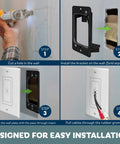 Installation steps for Flexible Rubber Cable Pass Through Wall Plate 2 Pack For Hdmi Coax And Speaker Wire Low Voltage Home Theater Gaming Setup Cord Management Faceplate.