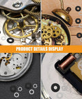 Must-Have Do It Yourself Quartz Clock Nuts And Washers Kit For Wall Clocks Assembly Fixing Hardware Set Replacement Parts For Clock Repair Multipurpose Clock Repair Tools And Accessories Easy Install Durable Clock Mechanism Hardware, assorted black and silver washers